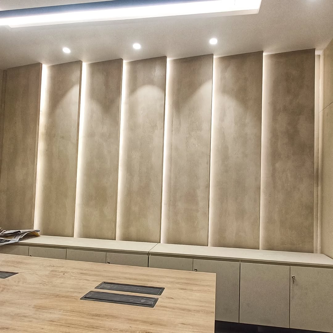Luxury Living Room Accent Wall Plaster